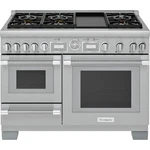 PRD48WDSGU Thermador Pro Grand 48" Stainless Dual Fuel Range 6 Sealed Burners Open. Price: $15599.88.