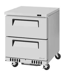 Turbo Air 28" Wide 11.1 Cubic Foot Two Drawer Undercounter Freezer New. Price: $4771.84.