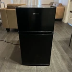 Costway Black Compact Mini Fridge 3.2 Cu Ft Double Door Top-freezer Used. Price: $120.00.