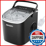 Euhomy Countertop Ice Maker, 26LBS/24H, 9 CUBES/6MINS, Auto-clean, Portable Blac New. Price: $101.63.