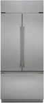 Monogram 36" Stainless Steel Built-in French Door Refrigerator ZIPS360NNSS Open. Price: $5850.00.