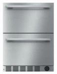 Thermador Freedom Collection 24" Built-in Double Drawer Refrigerator T24UR915DS Open. Price: $3000.00.