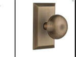 Nostalgic Warehouse Double Dummy Studio Plate & New York Knob Antique Brass. Price: $102.22.