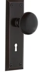 Nostalgic Warehouse New York Plate & Interior Black Porcelain Round Door Knob. Price: $160.00.