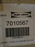 Brand New Oem 7010567 Sub Zero Genuine 251RFD Refrigerator Door Seal. H8J2. Price: $350.00.