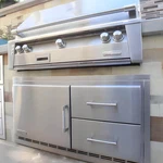 Alfresco 42" Built-in Gas Grill And Outdoor Refrigerator Stainless New. Price: $14000.00.