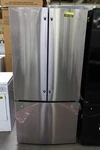 GNE25JYKFS 33" Stainless 24.7 Cu. Ft. French Door Refrigerator Nob #161182 Open. Price: $1249.00.