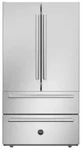 Bertazzoni Professional 36" 4-DOOR French Refrigerator REF36DFIXNV Open. Price: $1900.00.