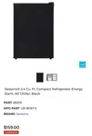 Seasons 2.4 Cu. Ft. Compact Refrigerator Energy Star W/ Chiller, Black New. Price: $119.99.