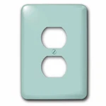 3D Rose Plain Mint Blue Modern Teal Gray Solid Color 2-PLUG Outlet Cover New. Price: $13.95.