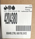 Sub-zero 4204380 Refrigerator/freezer Control Board 600/700 Series Open. Price: $299.00.