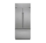 Monogram 36" Built-in Stainless Steel French Door Refrigerator ZIPS360NNSS Open. Price: $5670.00.