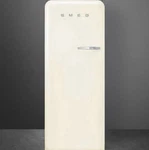 Smeg FAB28 Freestanding Refrigerator Beige Single Door Lighting Open. Price: $2000.00.