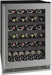 U-line Class 24" Stainless Steel Glass Wine Refrigerator UHWC124SG01A Open. Price: $1800.00.