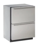 U-line 3000 Series 24" 4.5 Cu. Ft. Built-in Two Drawer Refrigerator U3024DWRS00B Open. Price: $2800.00.