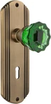 Nostalgic Warehouse Deco Plate W/ Keyhole Crystal Emerald Glass Door Knob 2.375" New. Price: $136.46.