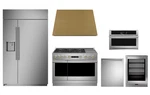 Monogram 48" Refrigertor, Range, Hood, Dishwasher, Beverage Fridge, Microwave Open. Price: $32999.00.