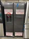 Samsung RS27T5200SG 36 Inch Freestanding Side By Refrigerator Open. Price: $1199.00.