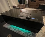 Sobro Large Smart Coffee Table Refrigerator Black Bluetooth Speakers Gently Used. Price: $575.00.