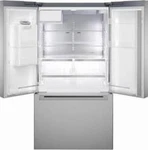 Bosch 500 Series Inch Freestanding French Door Smart Refrigerator B36CD52SNS Open. Price: $2599.00.