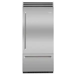Bluestar Pro 36" Stainless Steel Built-in Bottom Freezer Refrigerator BBB36R3 Open. Price: $6885.00.