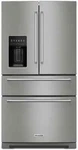 Kitchenaid Inch Freestanding 26 Cf French Door Refrigerator - KRMF536RPS Open. Price: $2099.99.