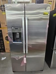 GSS25GYPFS 36" Stainless 25.3 Cu. Ft. Side By Refrigerator Nob #160599 Open. Price: $799.00.