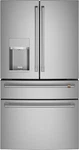 Cafe CVE28DP2NS1 36" Stainless Steel 4-DOOR French Smart Refrigerator Open. Price: $2599.99.