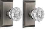 Nostalgic Warehouse Studio Plate & Crystal Glass Door Knob Privacy 2.75" Pewter Open. Price: $69.99.