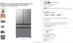New Samsung Bespoke 23.CU.FT. Counter Depth 4-DOOR Local Pick Up Open. Price: $1499.99.