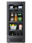 Avallon 15" Black Stainless Steel 86 Can Beverage Center - ABR152BLSS Open. Price: $850.00.