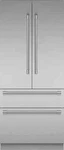 Thermador Freedom T36BT120NS 36'' Built-in French Door Refrigerator Stainless Open. Price: $8499.99.