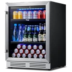 Yeego 24" Beverage Refrigerator Cooler, 180 Cans With Glass Door,shelves,lights Open. Price: $365.99.