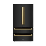 Zline 36" French Door Black Stainless Refrigerator Gold Square RFMZ-36-BS-FG New. Price: $4699.99.