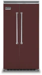 Viking Series VCSB5423KA 42" Built-in Side By Kalamata Red Refrigerator Open. Price: $8995.00.