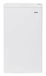 Haier 3.2 Cu Ft Mini Fridge Compact Refrigerator Glass Shelves White HC32TW10SW Open. Price: $200.00.