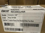 Dacor Transitional Stainless Steel Panel Kit- RAC24ACLHSR W/handle & Toekick Open. Price: $750.00.