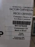 New Oem R600A Compressor For Whirlpool Amana Refrigerators. W11580057. Price: $135.00.
