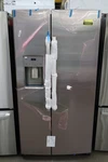 GSS25IYNFS 36" Stainless 25.1 Cu. Ft. Side By Refrigerator Nob #160852 Open. Price: $1199.00.