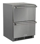 Marvel MO24RDS3NS 24" Stainless Steel Outdoor Refrigerator Drawers Open. Price: $2449.00.