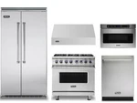 Viking Pro 36" Dual Fuel Range, 42" Refrigerator, Dishwasher, Hood And Micro New. Price: $31466.00.