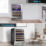 Cowsar 46 Bottle Wine Fridge Dual Zone 23IN Stainless New Box Deal. Price: $403.20.