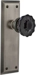 Nostalgic Warehouse New York Plate Single Dummy Crystal Black Glass Door Knob Open. Price: $49.99.