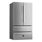 Bertazzoni Professional Series REF36X Inch 4-DOOR French Refrigerator Open. Price: $2199.99.