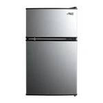 Arctic King 3.2 Cu Ft Two Door Mini Fridge With Freezer, Stainless Steel, E-star New. Price: $129.99.
