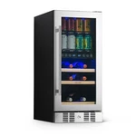 Newair 15" Premium Built-in Dual Zone 9 Bottle And 48 Can Fridge NWB057SS00. Price: $839.99.