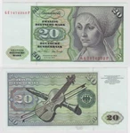 T148014 Banknote 20 Dm Deutsche Mark Ro. 271B 2. Jan. 1970 Ge 7474252. Price: $41.79.