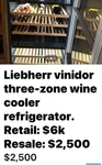 Liebherr 26 Triple Zone Wine Refrigerator WS17800 Freestanding Cooler Cabinet Used. Price: $1500.00.