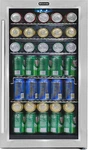 Stainless Steel 127-CAN Beverage Refrigerator With Double Glass Door, 3.1 Cu Ft New. Price: $567.99.