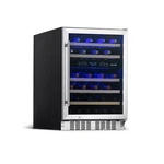 Newair 24 Inch 46 Bottle Wine Cooler Refrigerator, Built-in Recessed Kickplate. Price: $889.99.